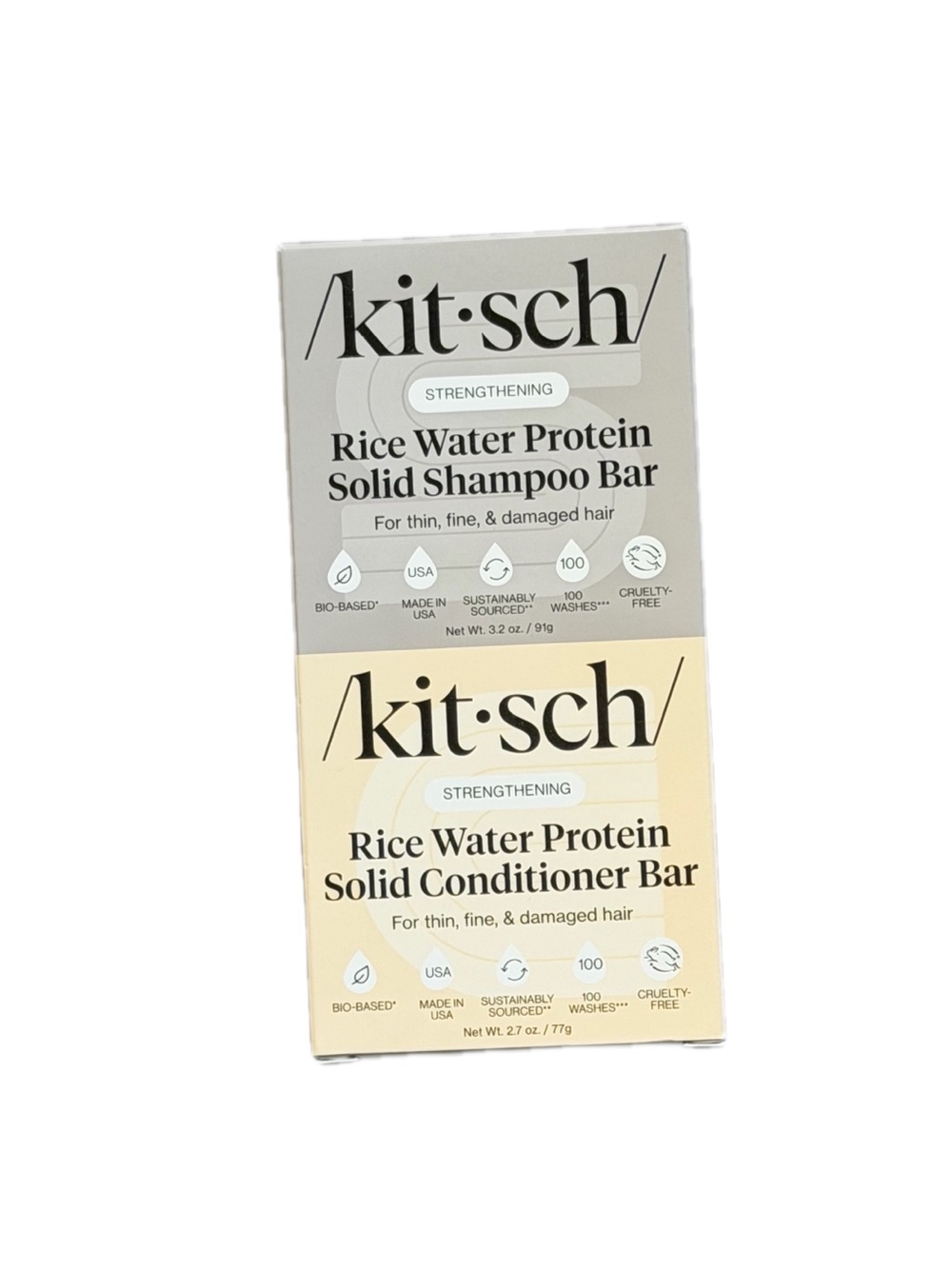 Kitsch Rice Water Protein Solid Shampoo & Conditioner Bars — store fresh